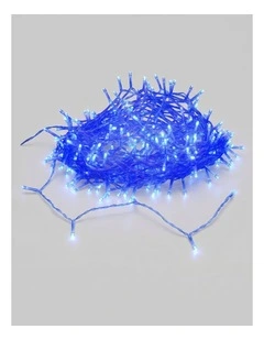 240 LED Fairy Light Chain Clear Cable - Blue