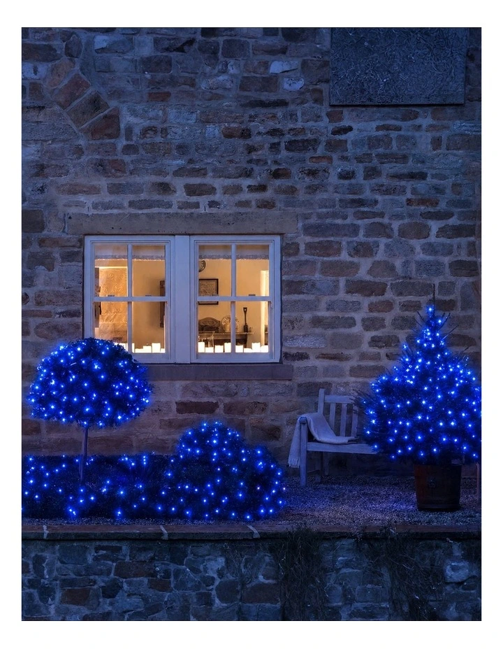 240 LED Fairy Light Chain Clear Cable - Blue image 3