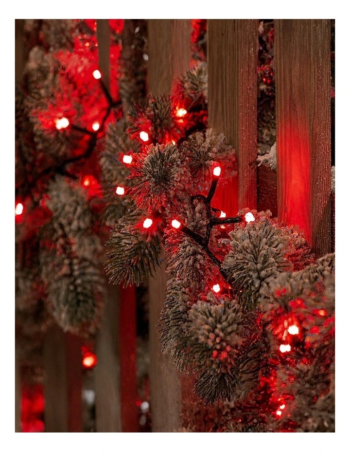 240 LED Fairy Light Chain Dark Green Cable - Red image 3