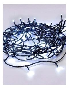 520 LED Connectable Fairy Light Chain Dark Green Cable - White