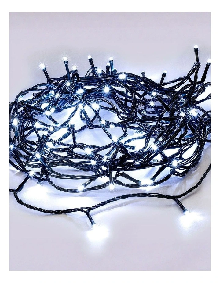 520 LED Connectable Fairy Light Chain Dark Green Cable - White image 1