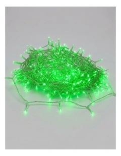 240 LED Fairy Light Chain Clear Cable - Green