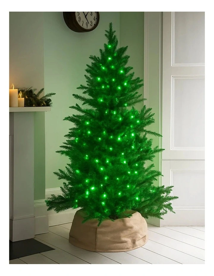 240 LED Fairy Light Chain Clear Cable - Green image 2