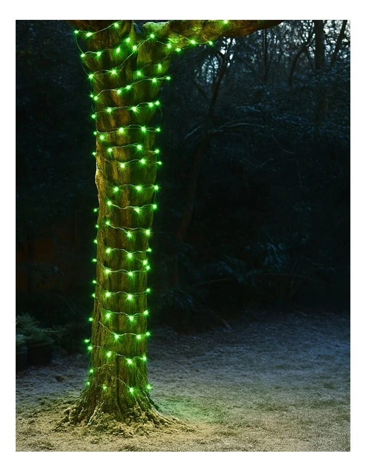 240 LED Fairy Light Chain Clear Cable - Green image 3