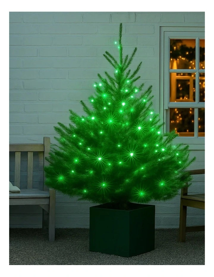 240 LED Fairy Light Chain Clear Cable - Green image 4