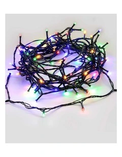 240 LED Fairy Light Chain Dark Green Cable - Multicolor