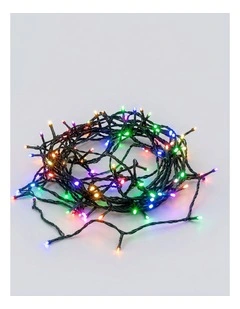 520 LED Connectable Fairy Light Chain Dark Green Cable - Multicolor
