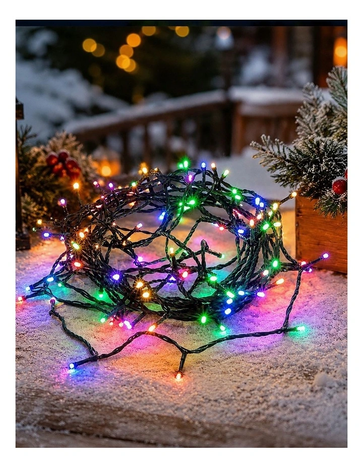 520 LED Connectable Fairy Light Chain Dark Green Cable - Multicolor image 2