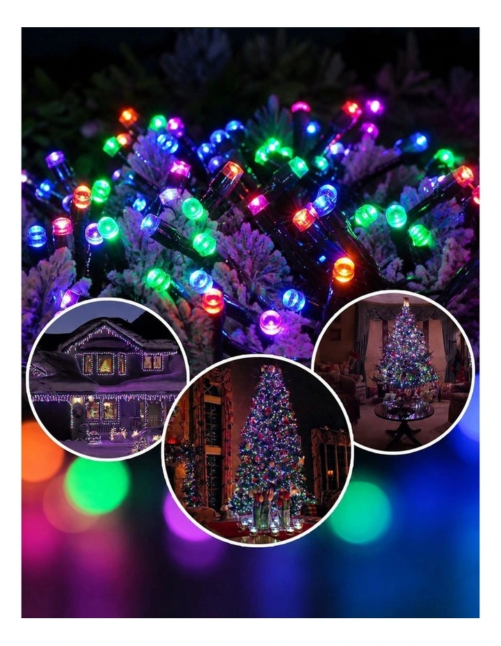 520 LED Connectable Fairy Light Chain Dark Green Cable - Multicolor image 4