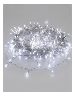 240 LED Fairy Light Chain Clear Cable - White