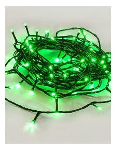 240 LED Fairy Light Chain Dark Green Cable - Green