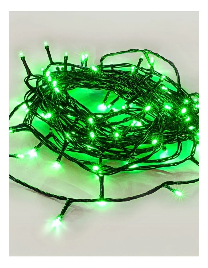 240 LED Fairy Light Chain Dark Green Cable - Green image 1