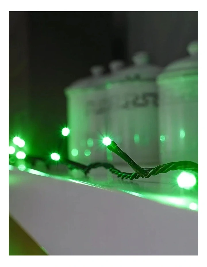 240 LED Fairy Light Chain Dark Green Cable - Green image 4