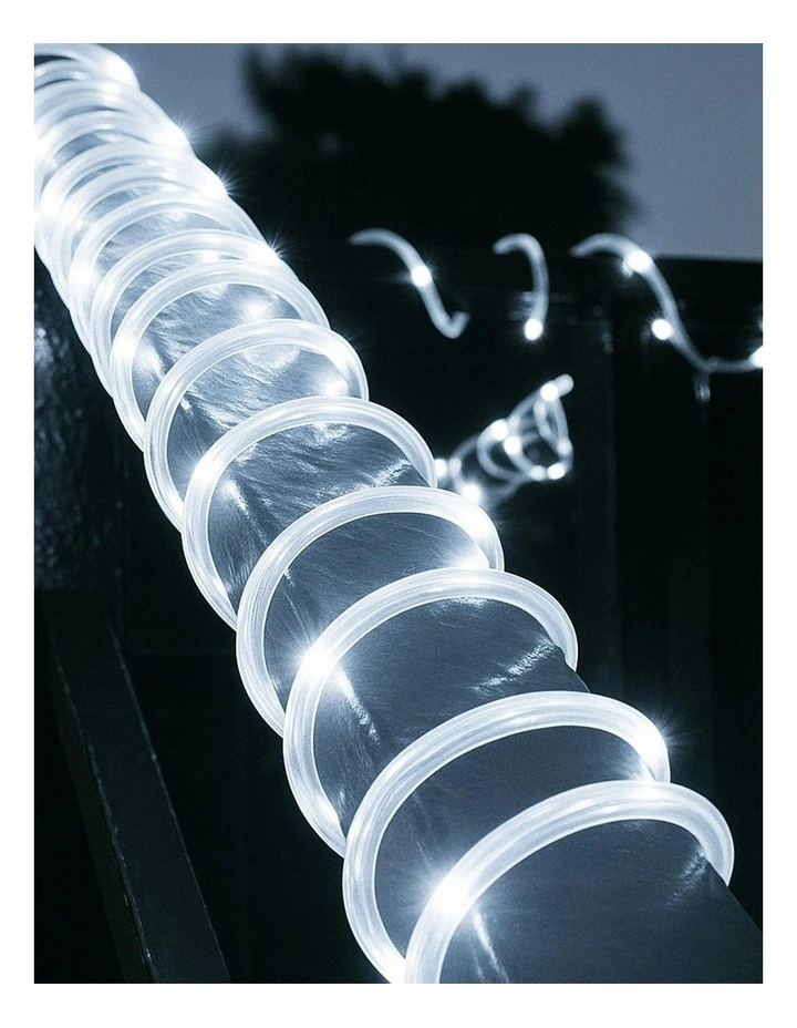Solar Powered 10m LED Rope Light - 4 Colour Options - White image 2