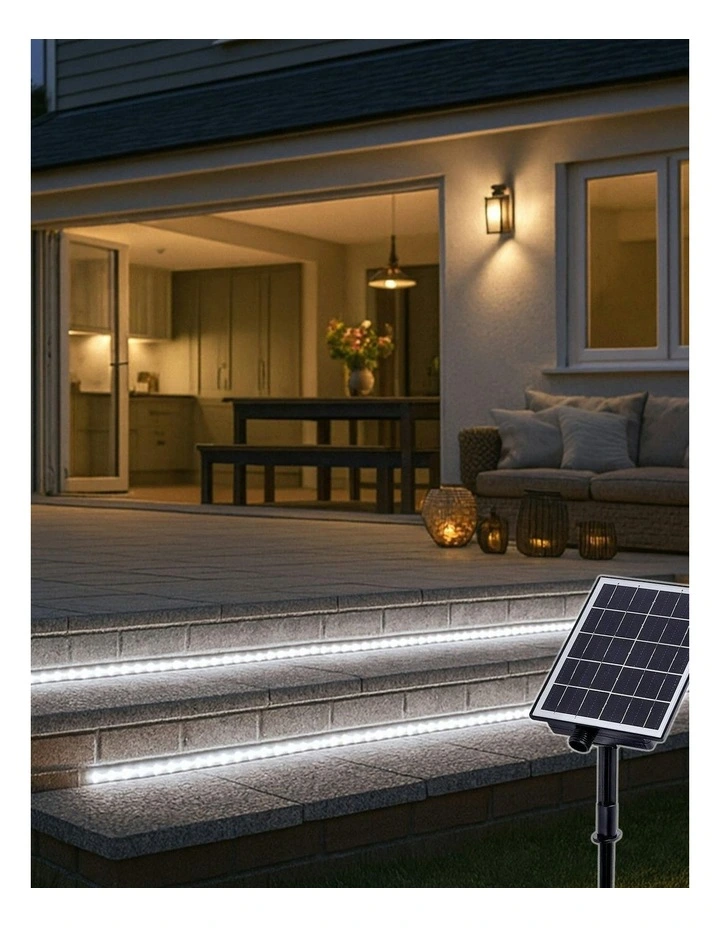 Solar Powered 10m LED Rope Light - 4 Colour Options - White image 3