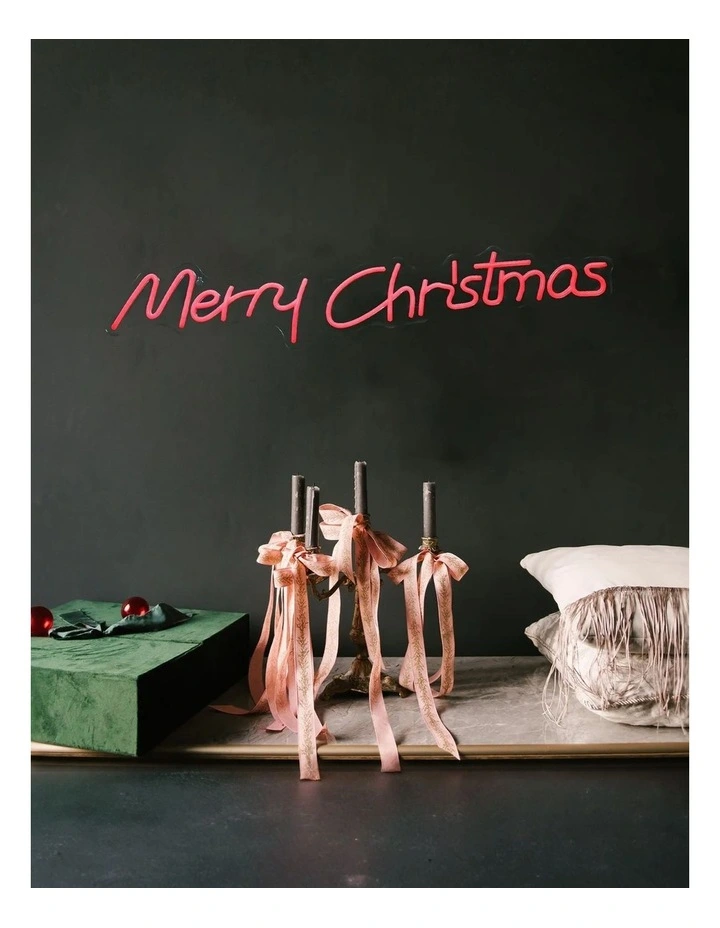 Merry Christmas Neon Sign 80x15cm - Red image 2