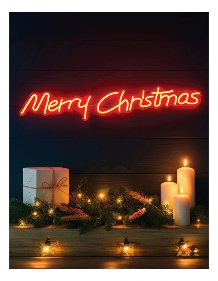 Merry Christmas Neon Sign 80x15cm - Red image 3