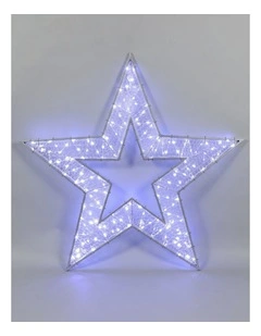 2D 1.2M Mesh Star With Twinkle LED - White