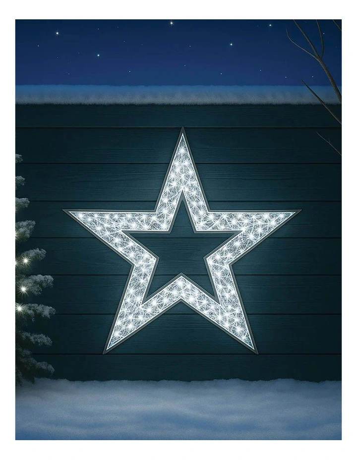 2D 1.2M Mesh Star With Twinkle LED - White image 2