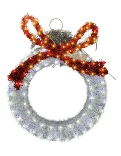 50cm LED Tinsel Balloon with Red Bow