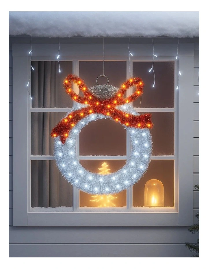 50cm LED Tinsel Balloon with Red Bow image 2