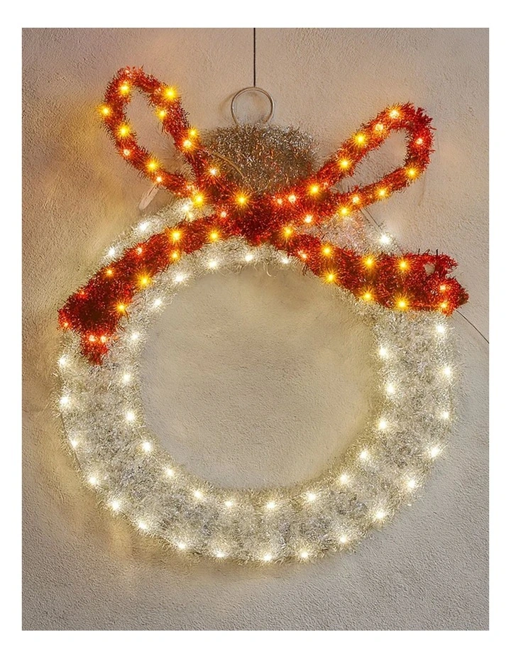50cm LED Tinsel Balloon with Red Bow image 3