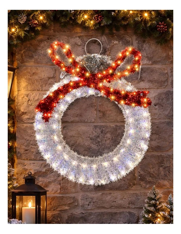 50cm LED Tinsel Balloon with Red Bow image 4
