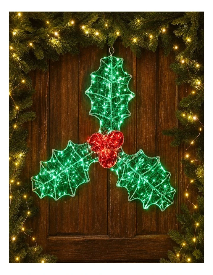 Outdoor Micr-LED Christmas Holly Berry Silhouette image 2