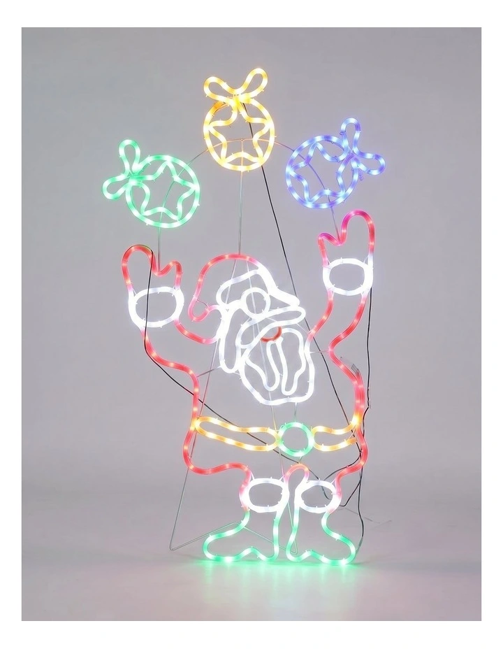 1M Juggling Santa Animated Christmas Rope Light Silhouette image 1