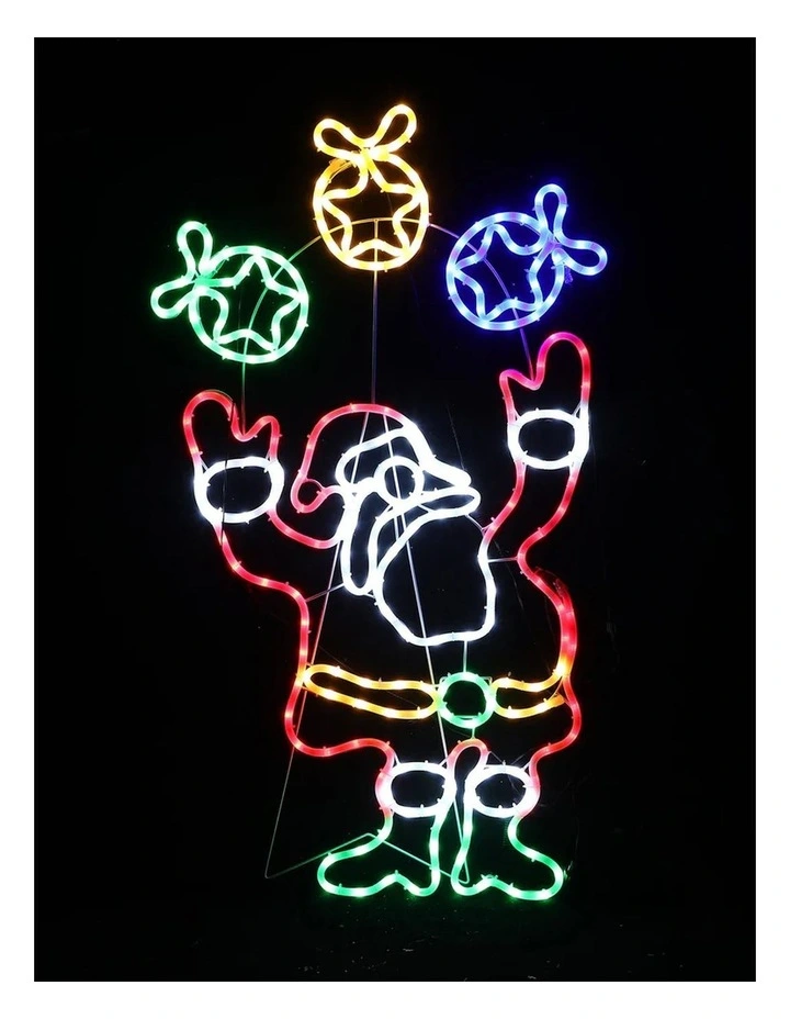 1M Juggling Santa Animated Christmas Rope Light Silhouette image 4