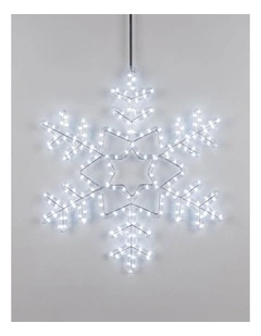 60Cm Snowflake Rope Light Silhouette - White