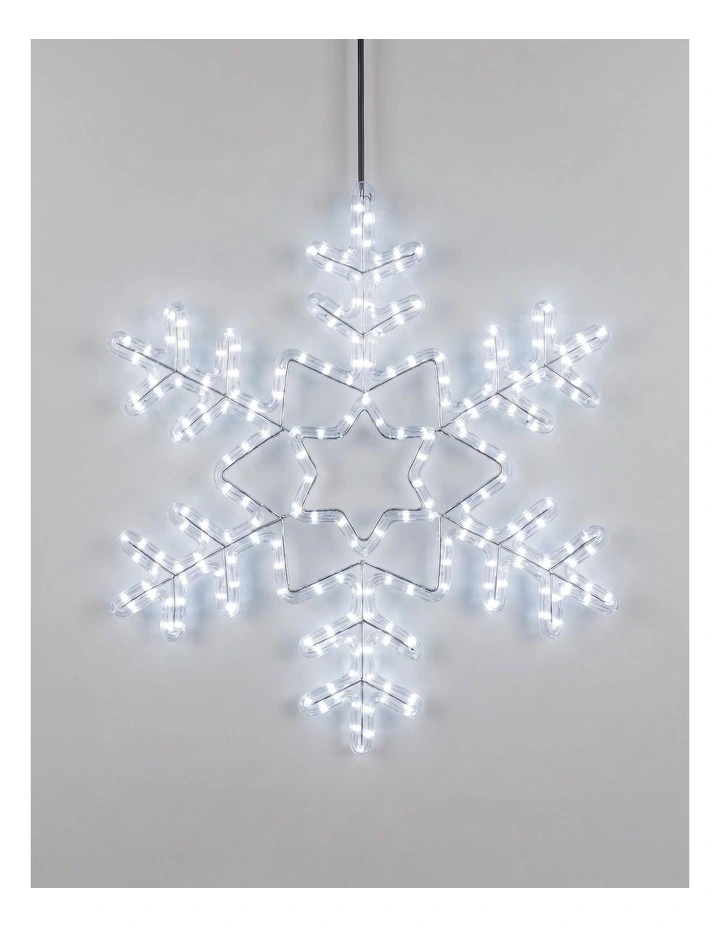 60Cm Snowflake Rope Light Silhouette - White image 1
