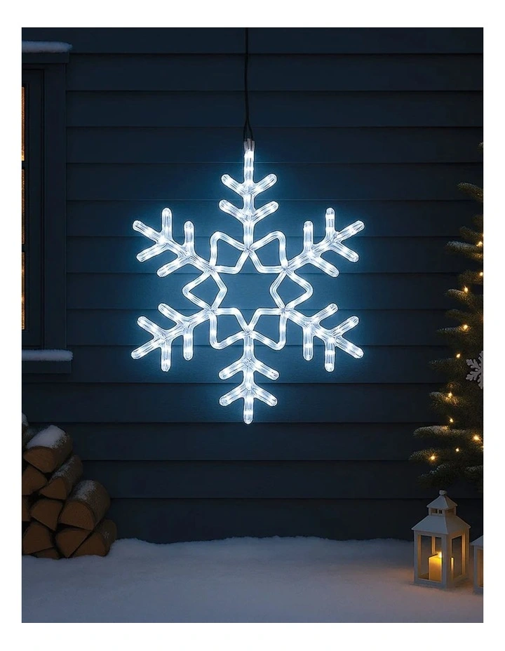 60Cm Snowflake Rope Light Silhouette - White image 2