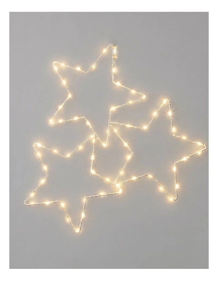 2D Lit 3 Hanging Stars image 1