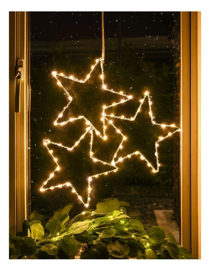 2D Lit 3 Hanging Stars image 2