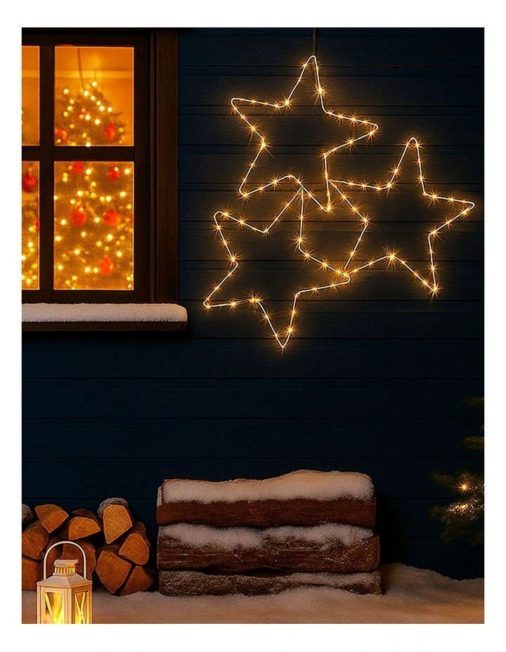2D Lit 3 Hanging Stars image 3