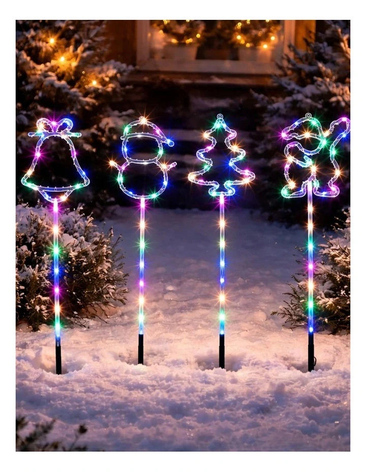 Path Light With Santa, Tree, Bell And Snowman image 2