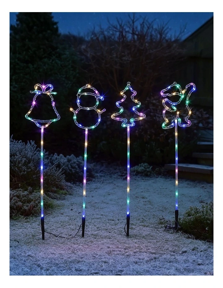 Path Light With Santa, Tree, Bell And Snowman image 3