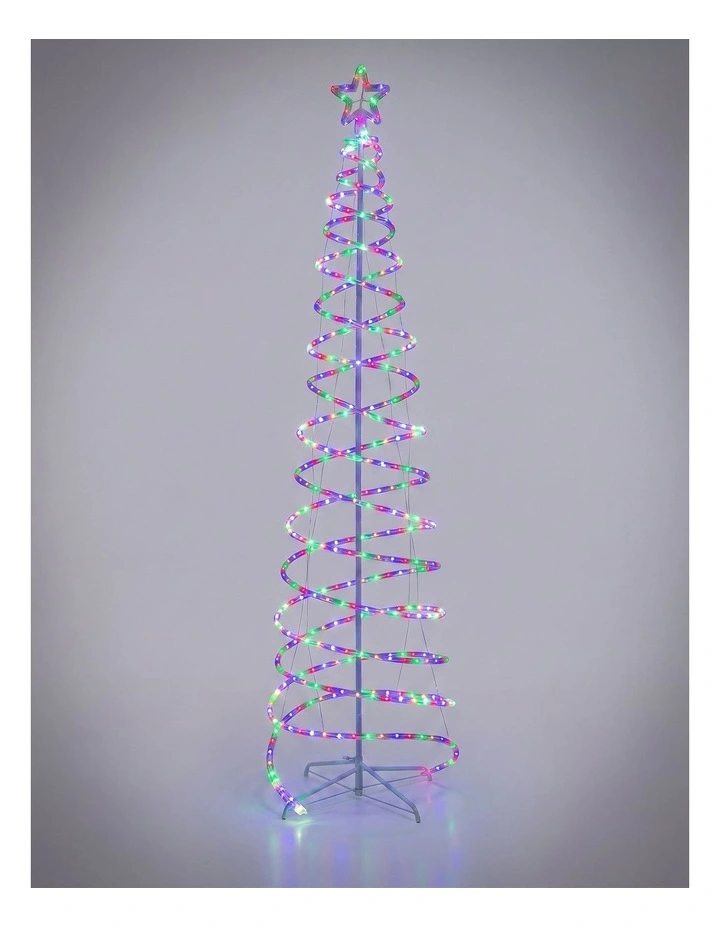 2.1M LED Double Spiral Tree - 4 Colour Options - Multicolour image 1