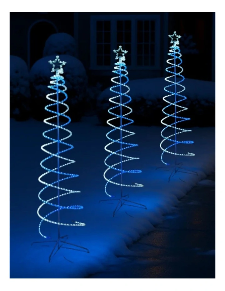 2.1M LED Double Spiral Tree - 4 Colour Options - Multicolour image 2