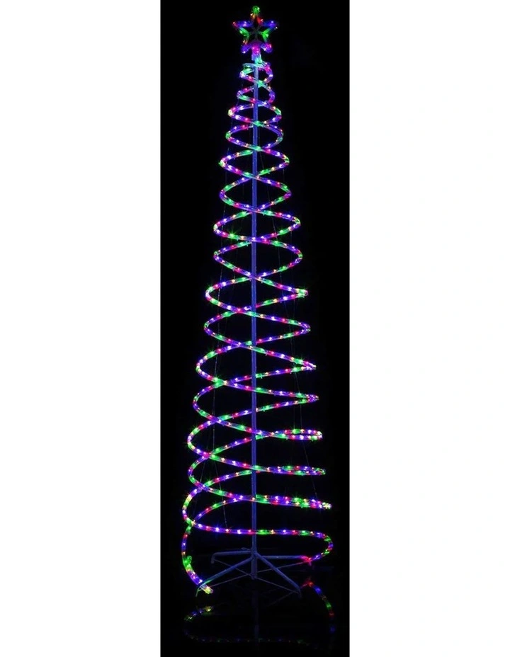 2.1M LED Double Spiral Tree - 4 Colour Options - Multicolour image 4