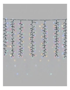 Waterfall Cluster Icicle Lights - Candy Colour with White Waterfall