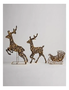 LED Reindeer Sleigh Duo