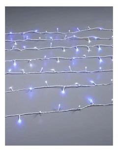 400 Sparkle LED Connectable String Light - White Cable - Blue   White Flicker