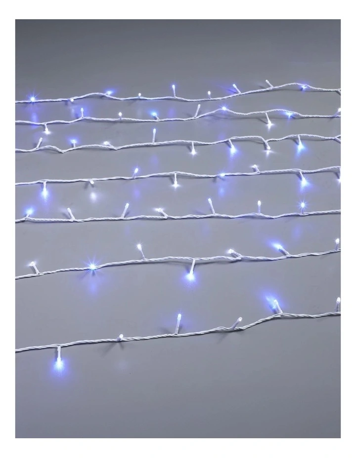 400 Sparkle LED Connectable String Light - White Cable - Blue White Flicker image 1