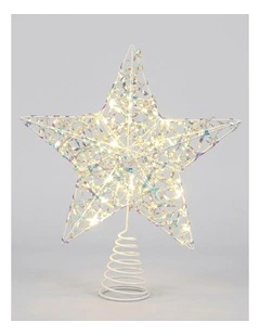 25cm Iridescent Gliter Light Up Tree Top