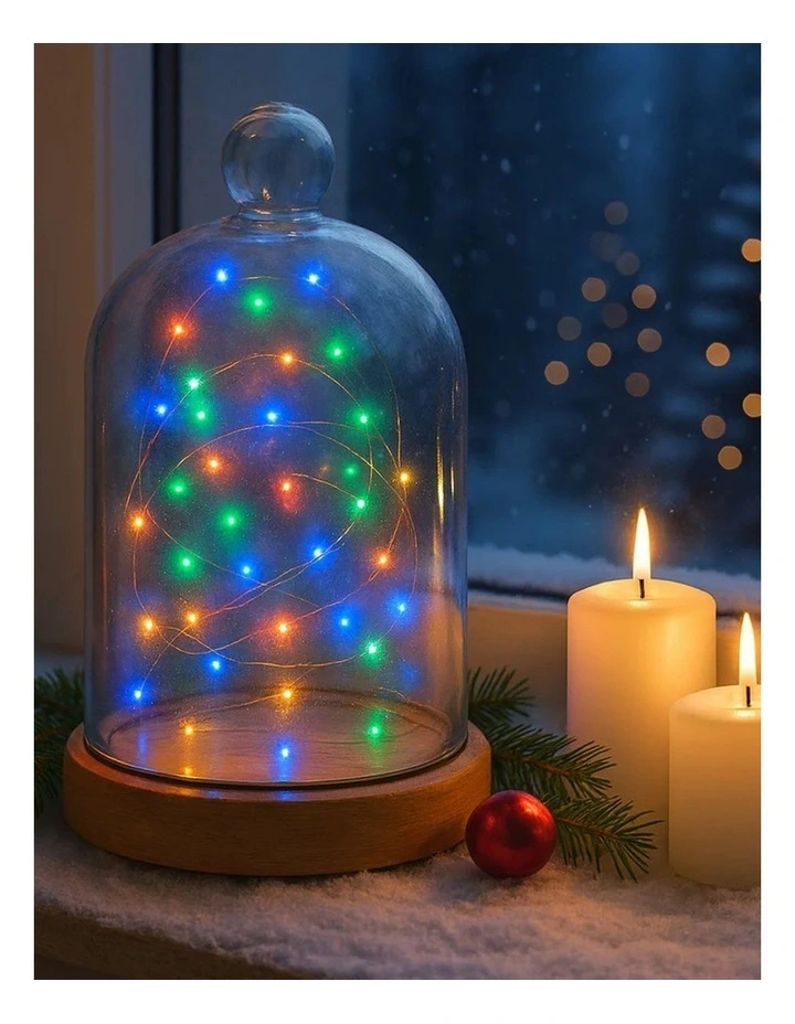 Battery Operated 40 Micro LED String Lights with Timer - Multicolour image 2