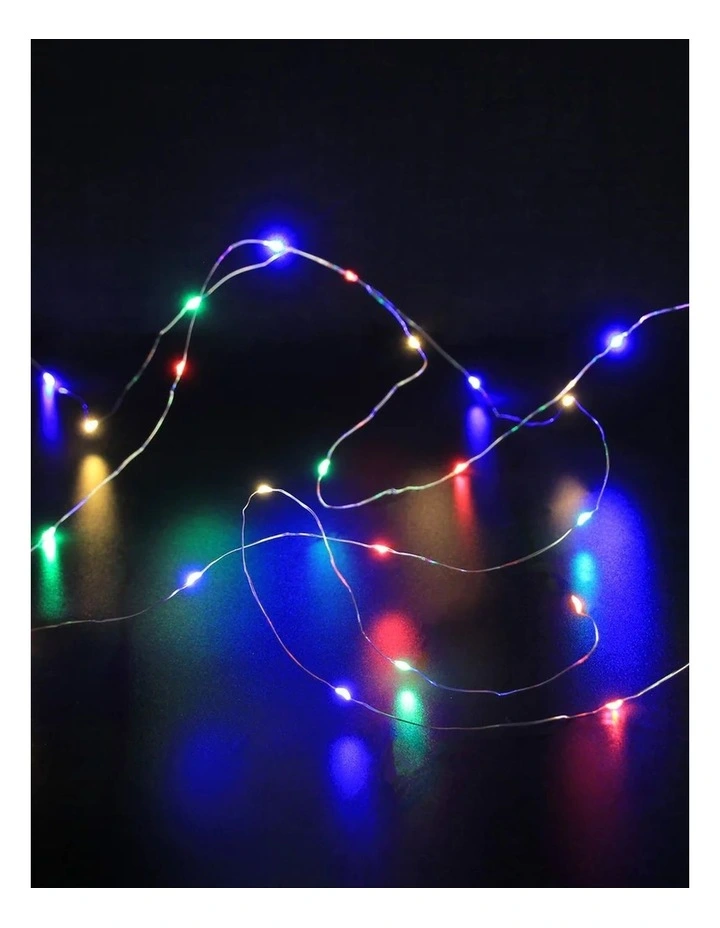 Battery Operated 40 Micro LED String Lights with Timer - Multicolour image 3