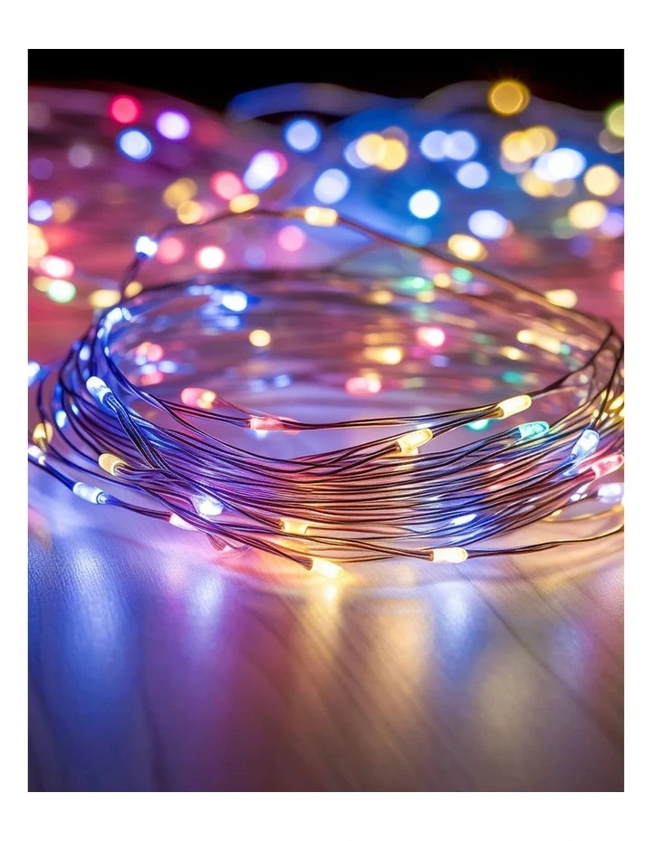 Battery Operated 40 Micro LED String Lights with Timer - Multicolour image 4