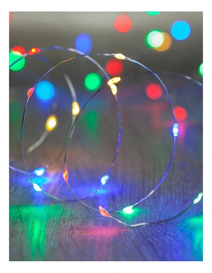 Battery Operated 40 Micro LED String Lights with Timer - Multicolour image 5